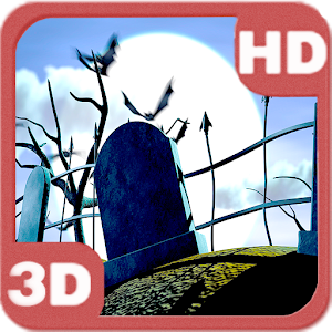 Spooky Halloween Graveyard 3D logo