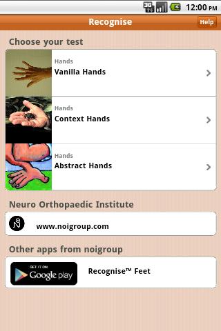 Recognise Hands Screen 1
