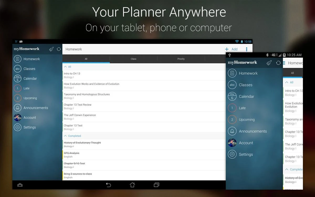 myHomework Student Planner - screenshot