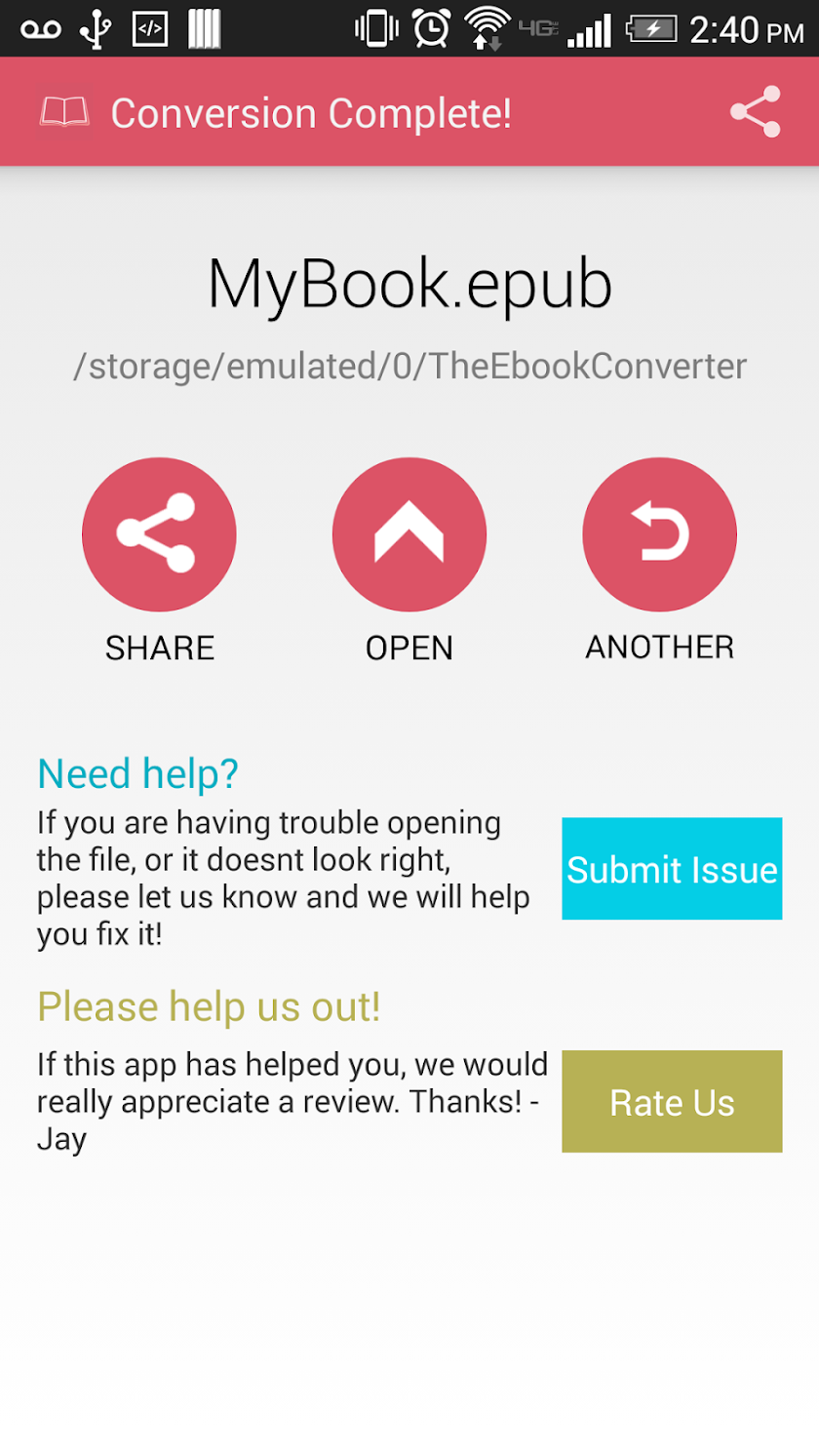 The Ebook Converter Screen 3
