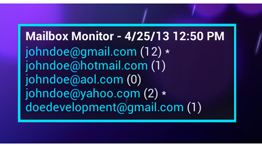 Mailbox Monitor Widget V 1.0.5