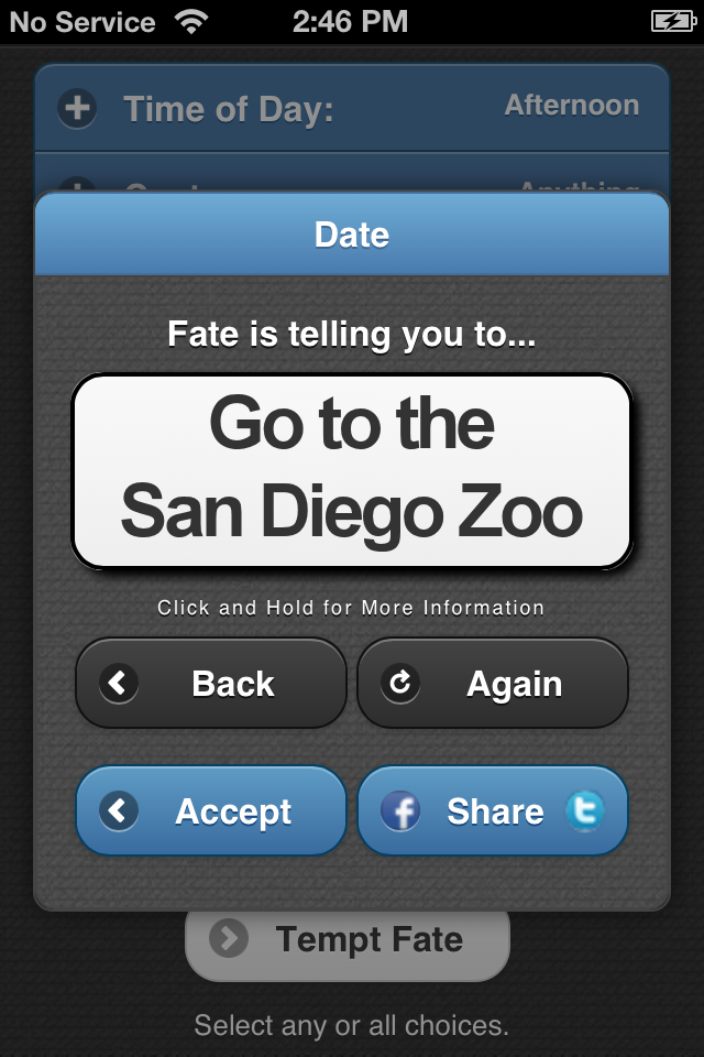 Fate App Screen 3