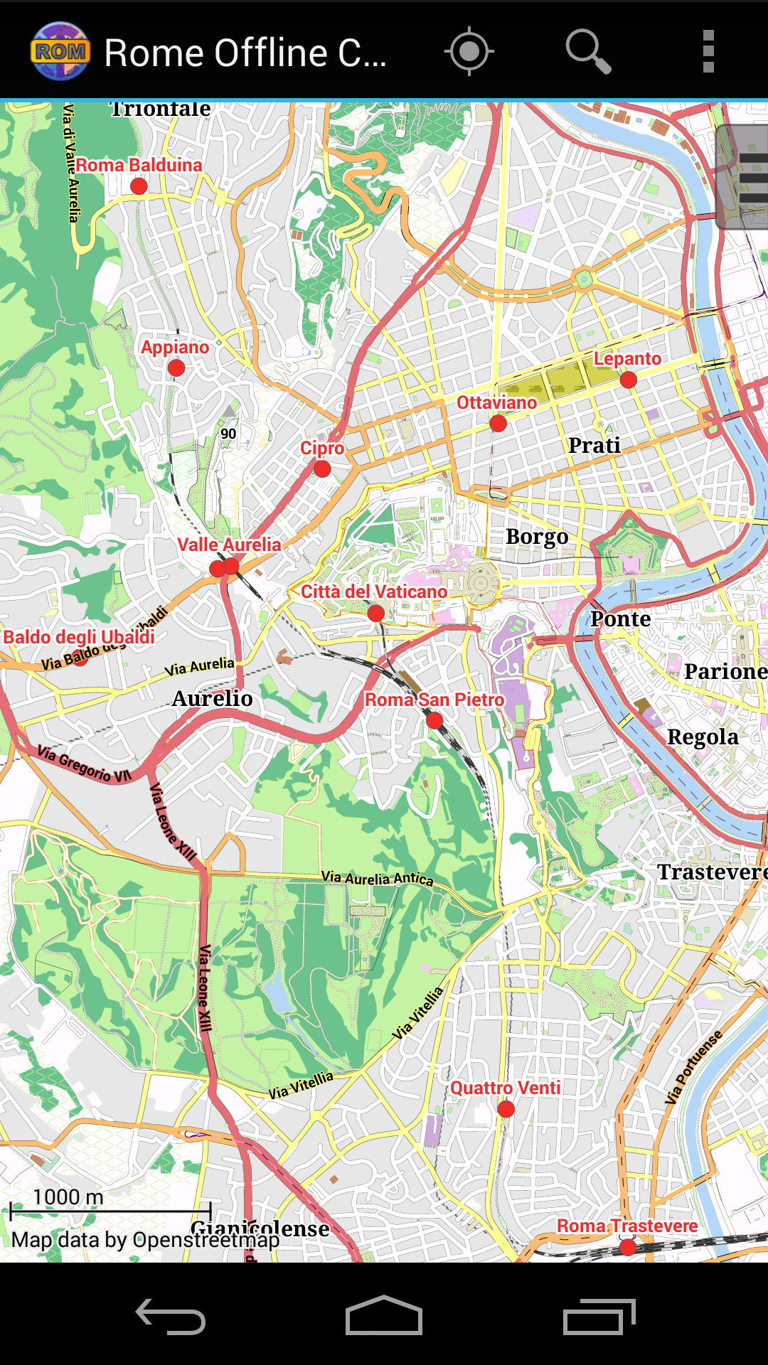Android application Rome Offline City Map screenshort