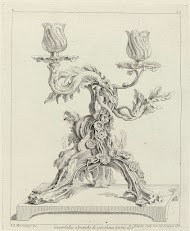 Ontwerp voor een tweearmige girandole van porselein en goud