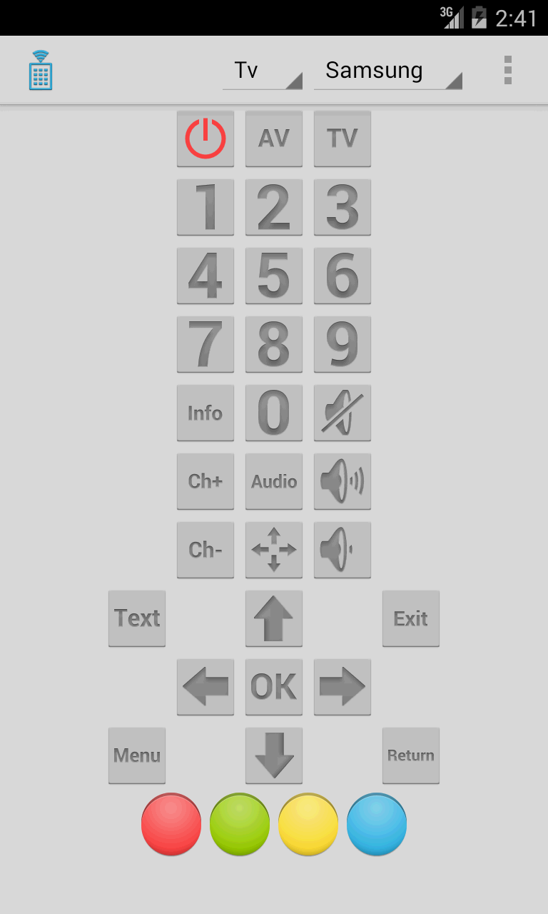 Android application IR Remote Control screenshort