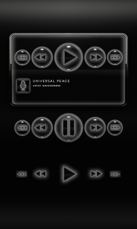 Poweramp Widget Grey Glow Screen 2