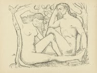 Adam en Eva zittend bij boom