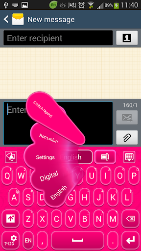 GO Keyboard Pink Glow