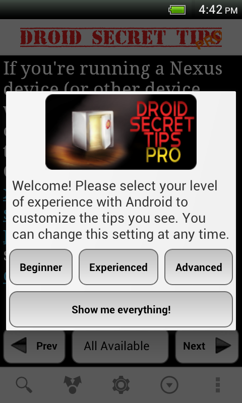 Android application Droid Secret Tips Pro screenshort