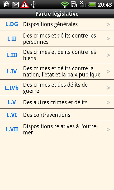 French Penal Code Screen 2