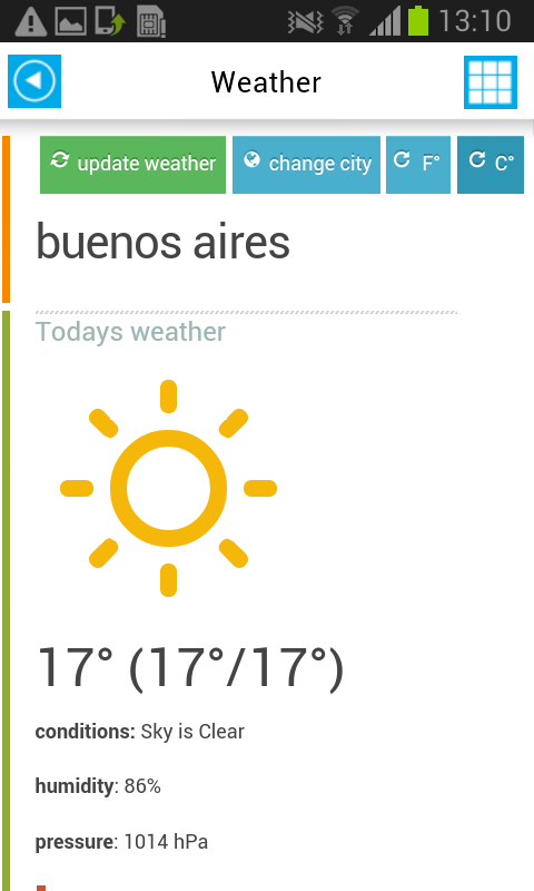 Offline Weather Forecast Screen 2