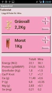Horse feed calc - Equesdroid Screenshots 1