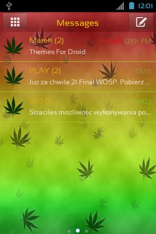 GO SMS Pro Theme Weed Ganja