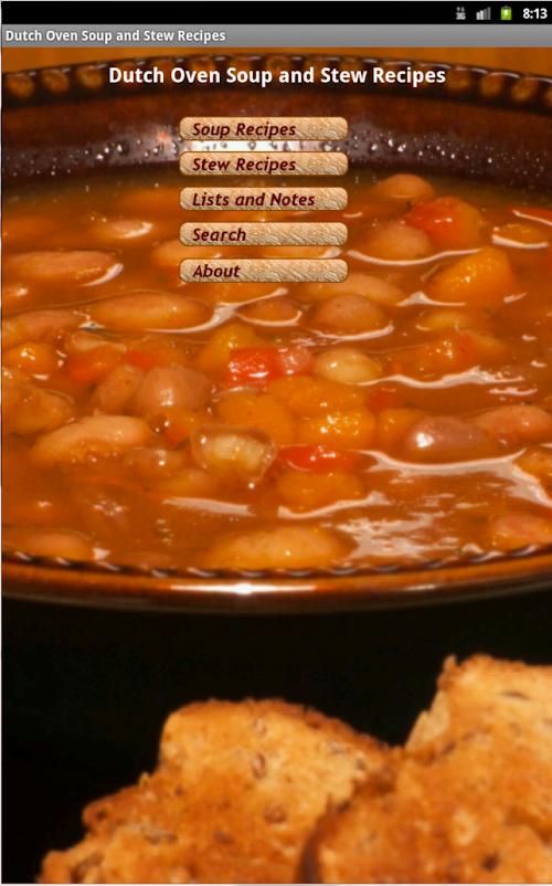 Android application Dutch Oven Soup &amp; Stew Recipes screenshort