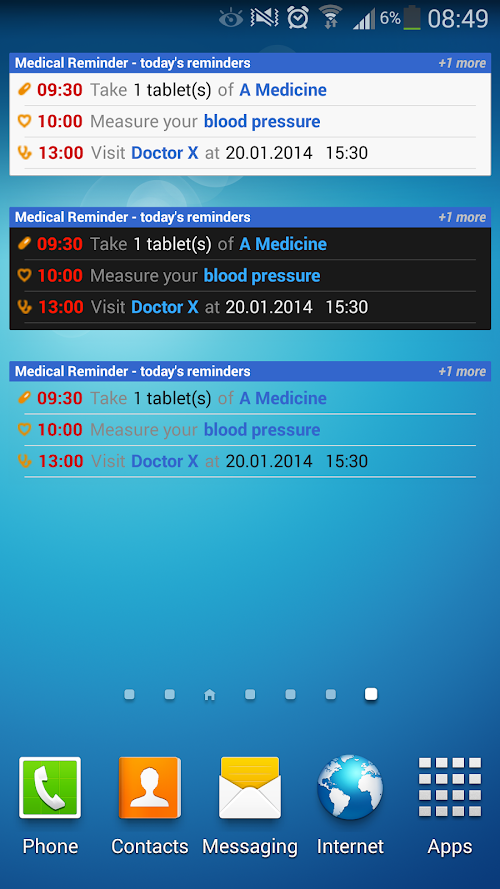 Android application Medical Reminder screenshort