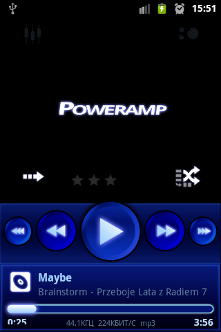 Android application Blue skin for Poweramp screenshort