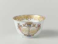 Bell-shaped cup from the 'Swellengrebel service' with a double crowned monogram and a border with floral scrolls