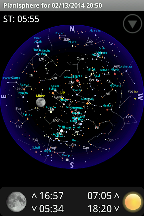 Android application Planisphere screenshort