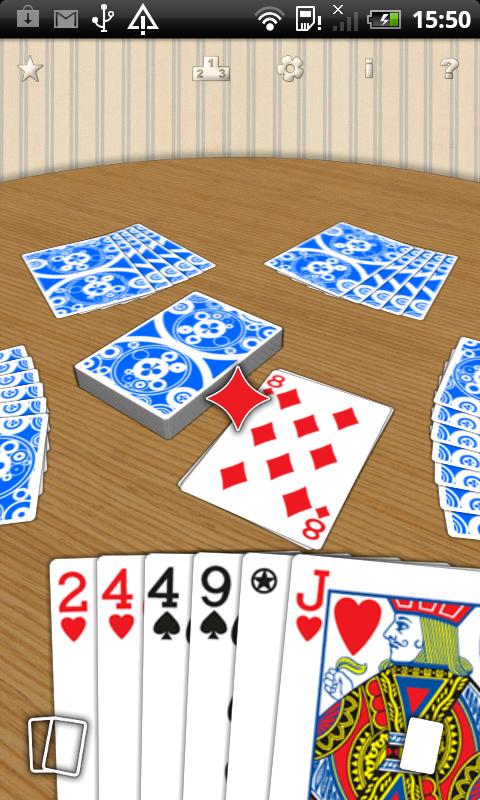 Android application Crazy Eights card game screenshort