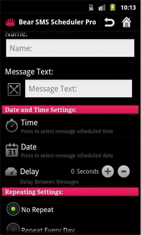 SMS Scheduler Pro Screen 3