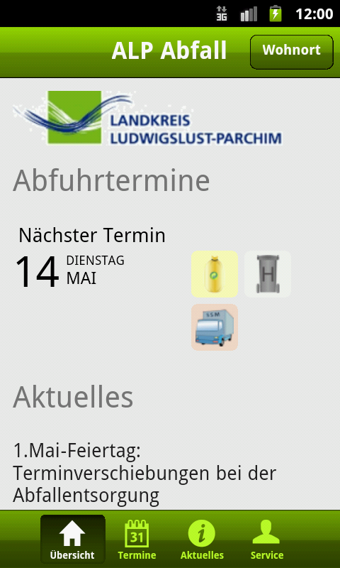 Android application ALP Abfall screenshort