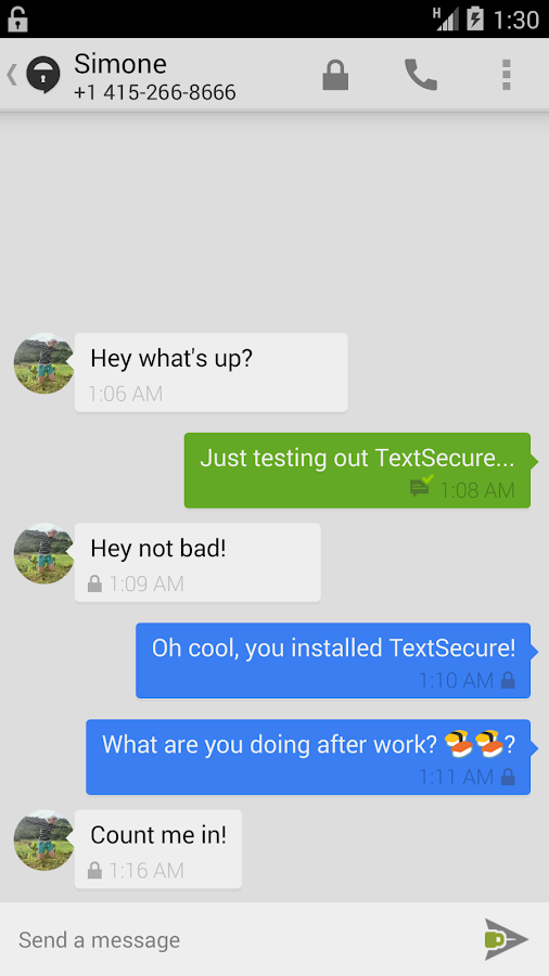 TextSecure Private Messenger - screenshot