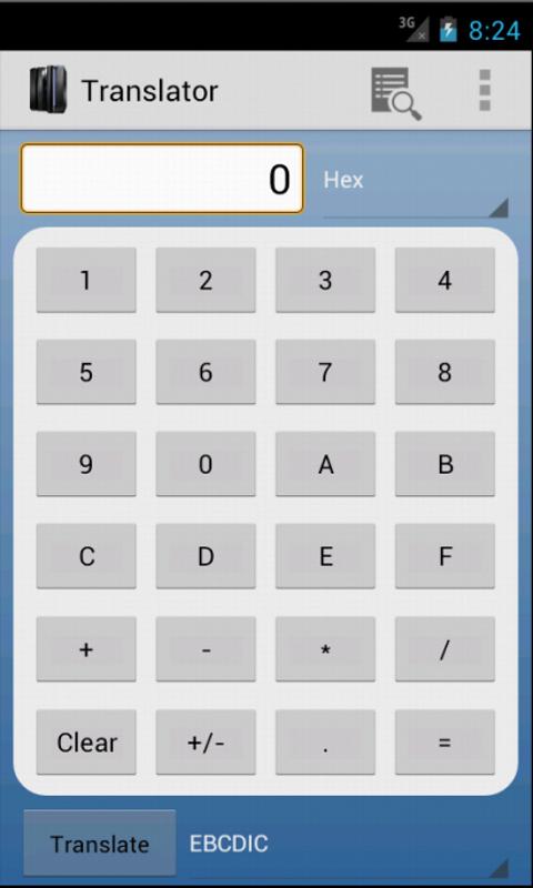 Android application Mainframe Translator screenshort