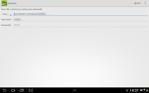 Screenshot DAVdroid – CalDAV/CardDAV Sync v0.6.4