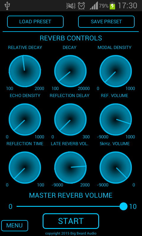 Studioverb Android Reverb FX Screen 2