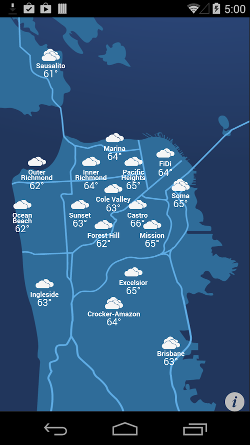 Android application HoodieWeather screenshort