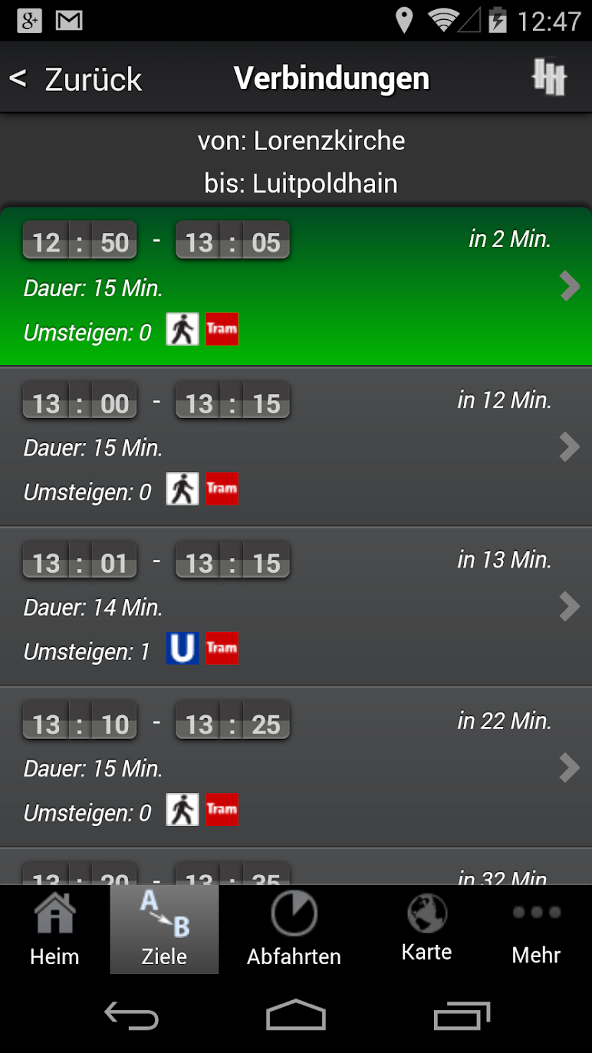 A+ Fahrplan Nürnberg Premium Screen 3