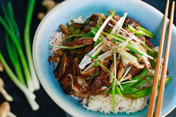 Beef Teriyaki with Green Beans and Green Onions