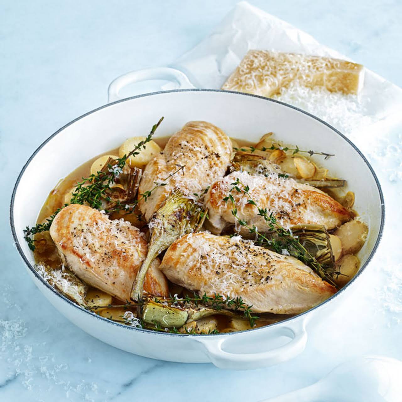 Chicken In White Wine  in imitation of Lemon Potatoes