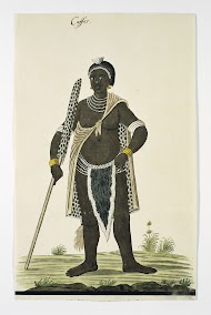 Man, probably of the AmaXhosa, wearing a leopard skin and holding a spear
