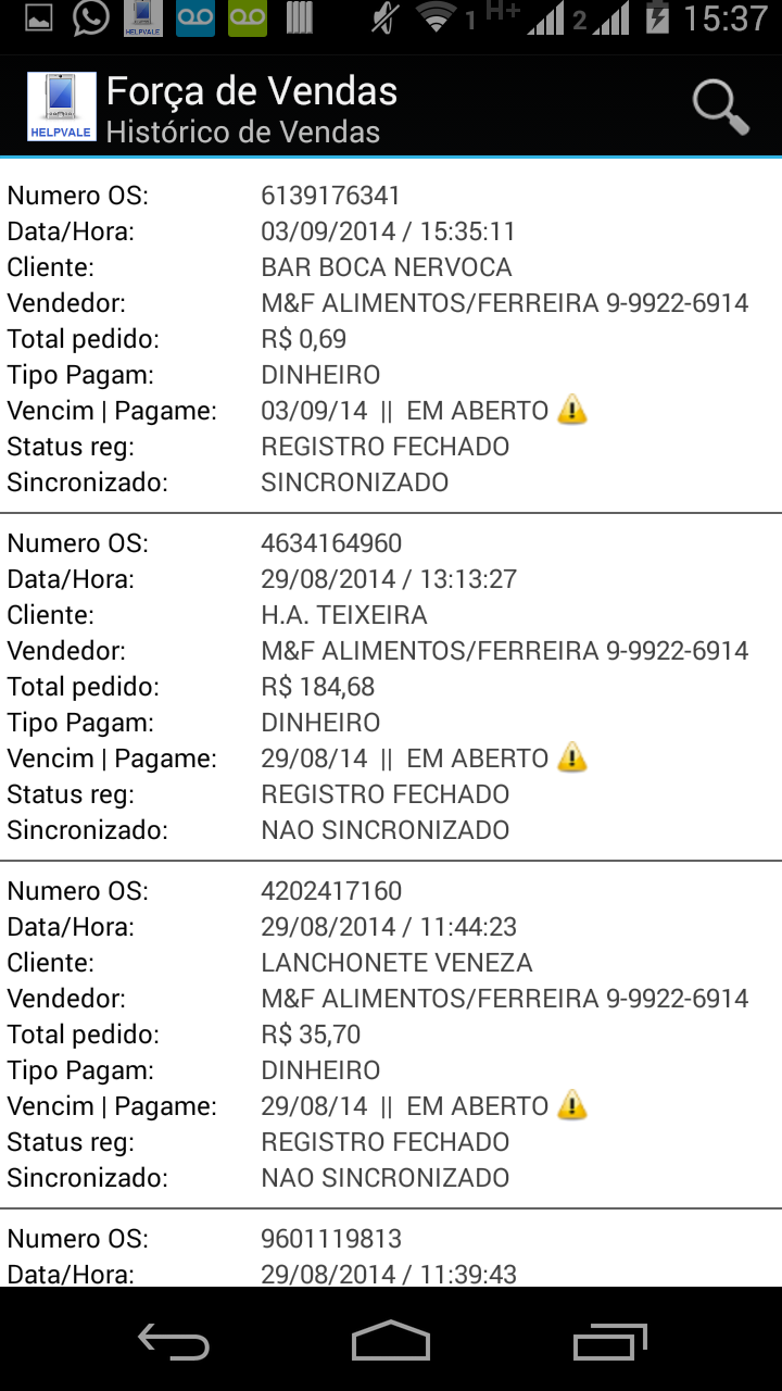 Força de Vendas Sales PRO Screen 3