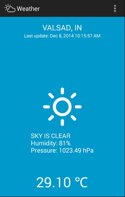 Android application Weather screenshort