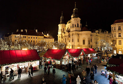 The renowned Christmas Markets of Prague, the Czech Republic, are centered around the Old Town Square and Wenceslas Square.  