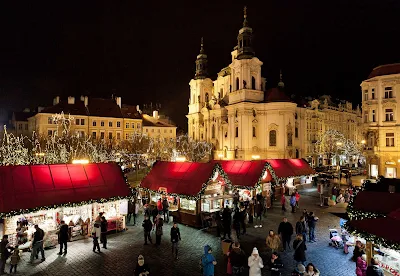The renowned Christmas Markets of Prague, the Czech Republic, are centered around the Old Town Square and Wenceslas Square.  