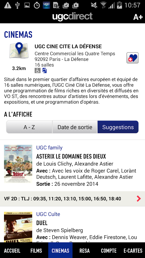 UGC Direct Films et Cinéma Applications Android sur Google Play