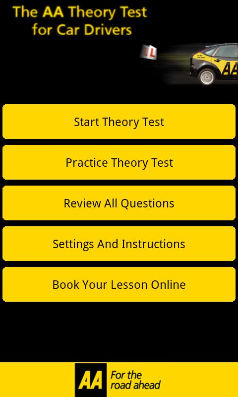AA Theory Test for Car Drivers Screen 2