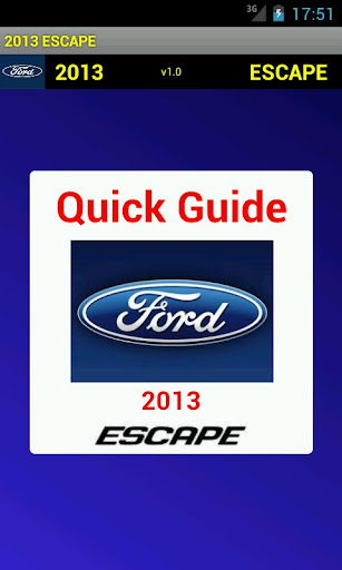 Quick Guide 2013 Ford Escape