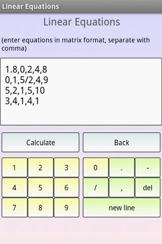 Linear Equation System Solver - screenshot