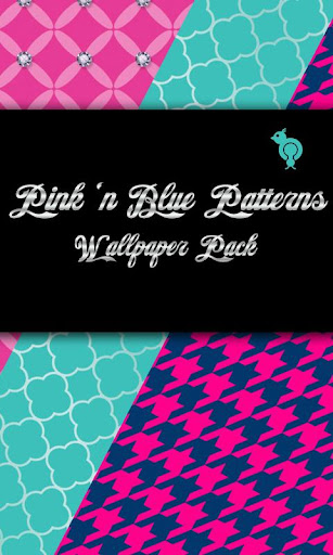 Pink n Blue Patterns Wallpaper