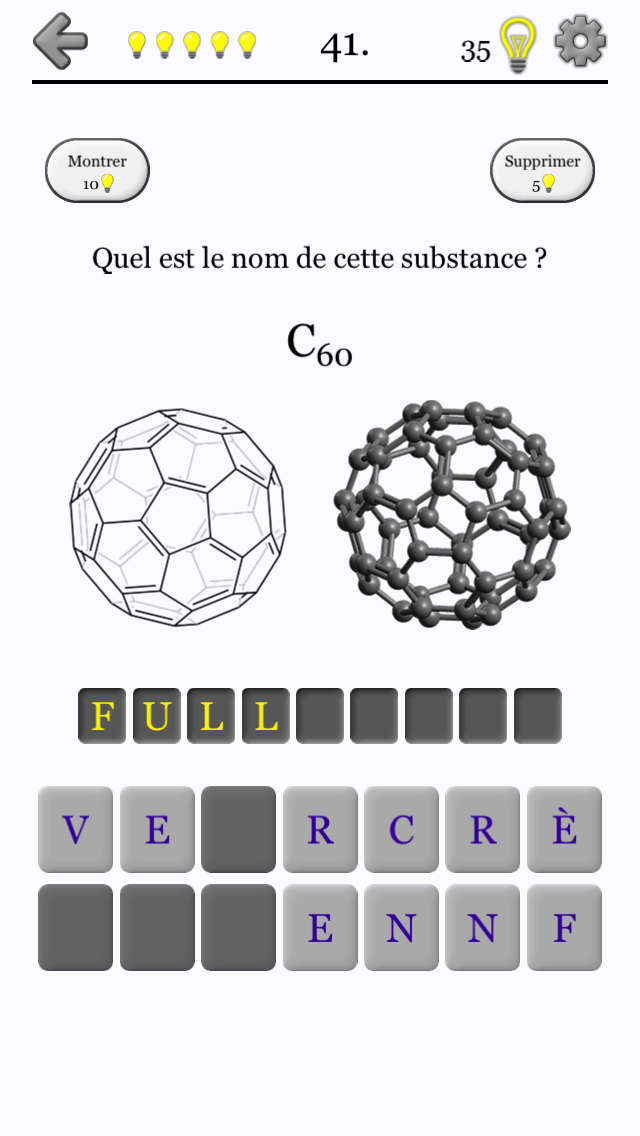 Android application Chemical Substances: Chem-Quiz screenshort