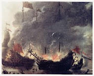 De Hollanders steken Engelse schepen in brand tijdens de tocht naar Chatham - 20 juni 1667