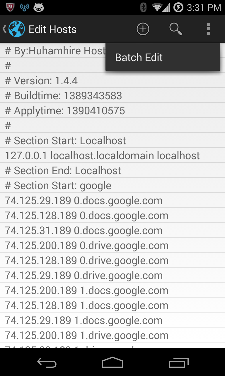 Hosts Sync (Root) Screen 3