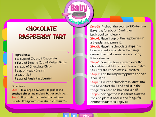 RaspBerry Tart Cooking Games