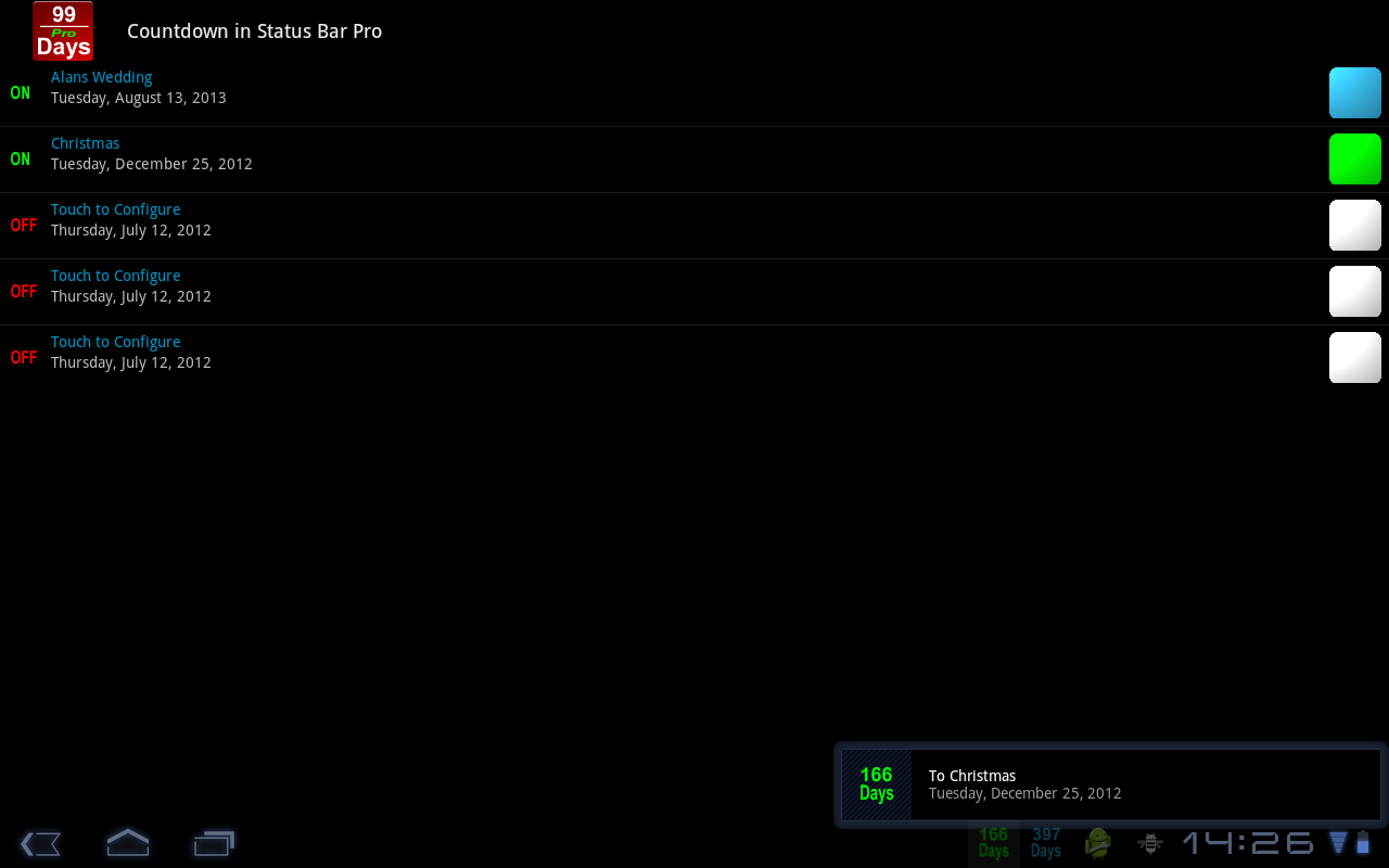 Countdown in Status Bar Pro Android Apps on Google Play