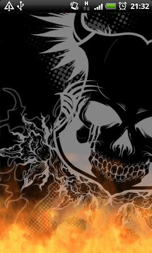 Graffiti Fire Skull LWP