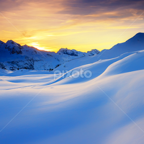 Sunset in the mountains in the Alps by Zoltan Duray - Landscapes Mountains & Hills